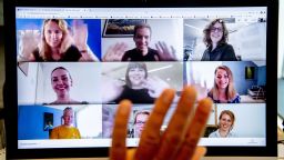 A director meets with his employees online on June 12, 2020 in The Hague, Netherlands as many people work from home during the coronavirus pandemic crisis. (Photo by Robin Utrecht/Action Press/ZUMA Press)