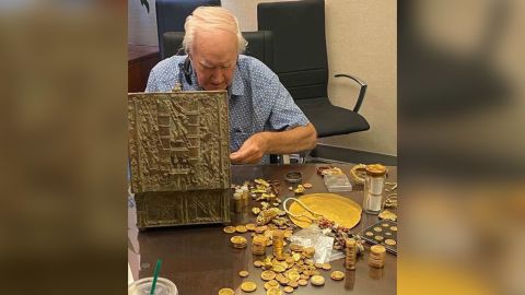 Forrest Fenn shared the first photos of his treasure chest, which was found earlier this month by an unknown man after being hidden in the Rocky Mountains for a decade. 