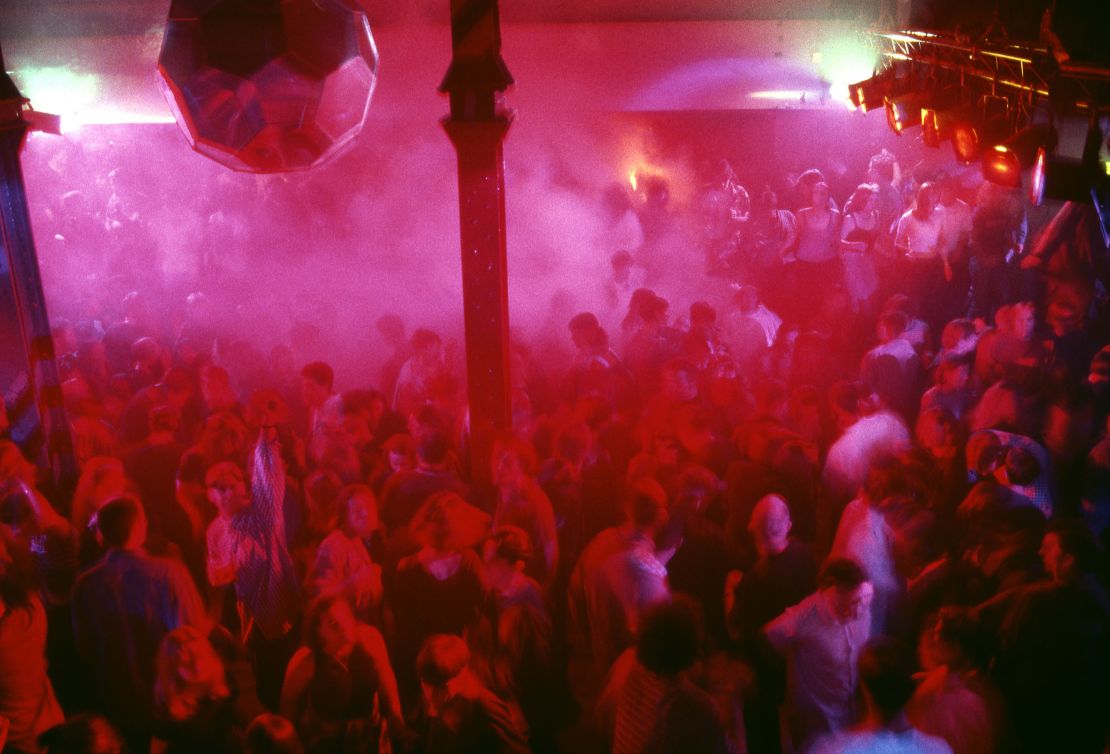 The dancefloor at Manchester's legendary Hacienda club, which was important in the growth of acid house and rave culture, in 1989.