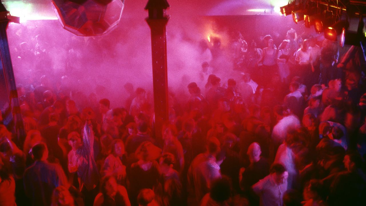 The dancefloor at Manchester's legendary Hacienda club, which was important in the growth of acid house and rave culture, in 1989.