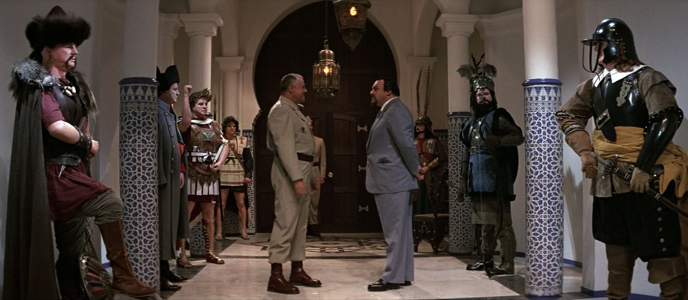 <strong>Brad Whitaker's Moroccan villa, "The Living Daylights" (1987) --</strong> "Quirky" doesn't begin to cover arms dealer Brad Whitaker. Exteriors for his villa were filmed at the then Forbes Museum in Tangier, Morocco, founded by magazine publisher Malcolm Forbes and containing some <a href="http://news.bbc.co.uk/2/hi/uk_news/38565.stm" target="_blank" target="_blank">60,000 toy soldiers </a>big and small in its heyday (the collection was partly broken up in the 1990s). "The Living Daylights" shot the interiors back at Pinewood, but Lamont brought some of the museum's soul back to the UK, constructing a historical wargames room and filling out a hallway with waxworks of military commanders including Hitler, Genghis Khan and Julius Caesar, who all, curiously, had Whitaker's face. But all that military history turns out to be war-loving Brad's downfall. Bond sets off an explosive, crushing Whittaker between a bust and a glass display case. "<a href="https://www.youtube.com/watch?v=bZYeWBfnuK0" target="_blank" target="_blank">He met his Waterloo</a>," indeed. 