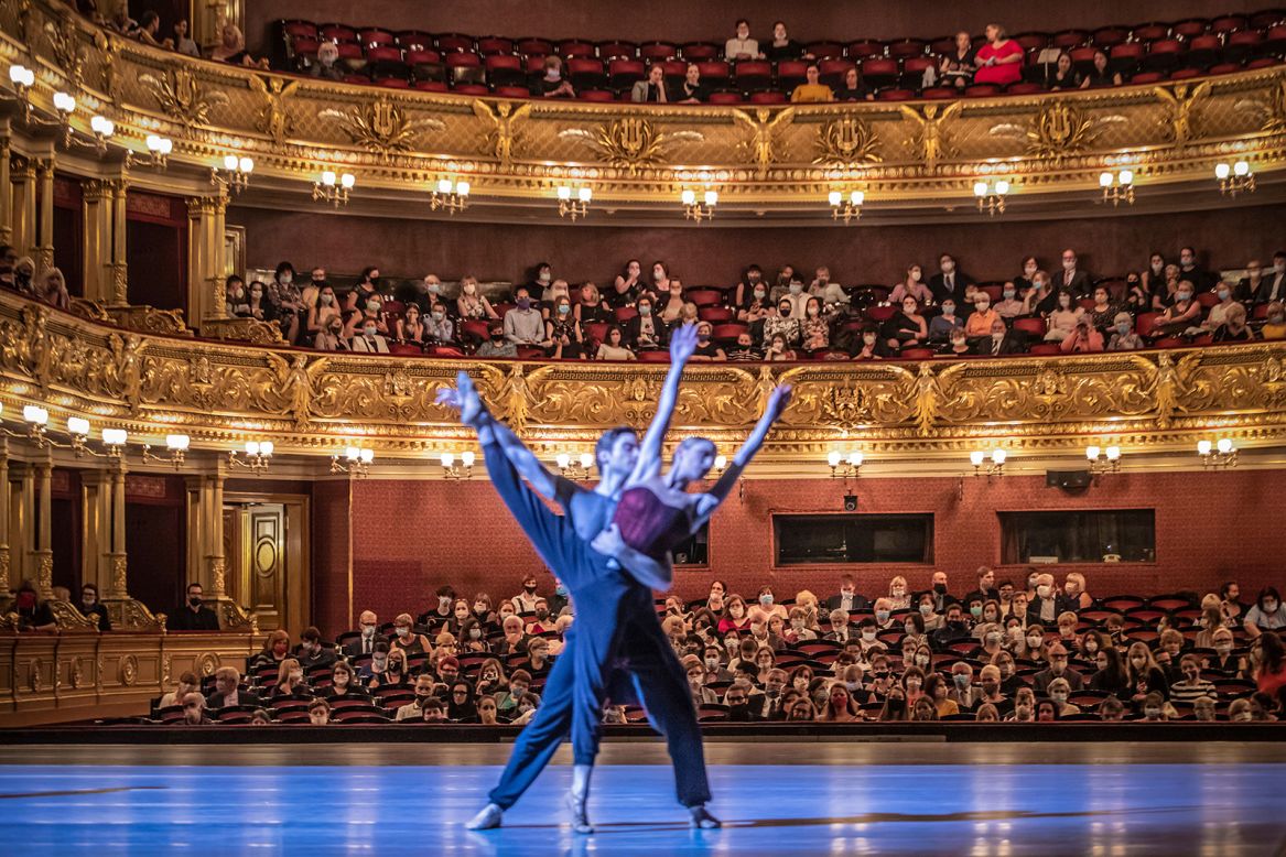 Dancers with the Czech National Ballet perform at the National Theatre in Prague, Czech Republic, on Sunday, June 14. The National Theatre donated free tickets to paramedics as a thank you for their work during the coronavirus pandemic.