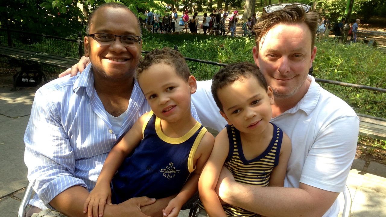 Author Marcus Mabry (far left) is shown here with his family.