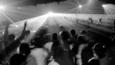 A rave in 1989, during the UK's "Second Summer of Love."