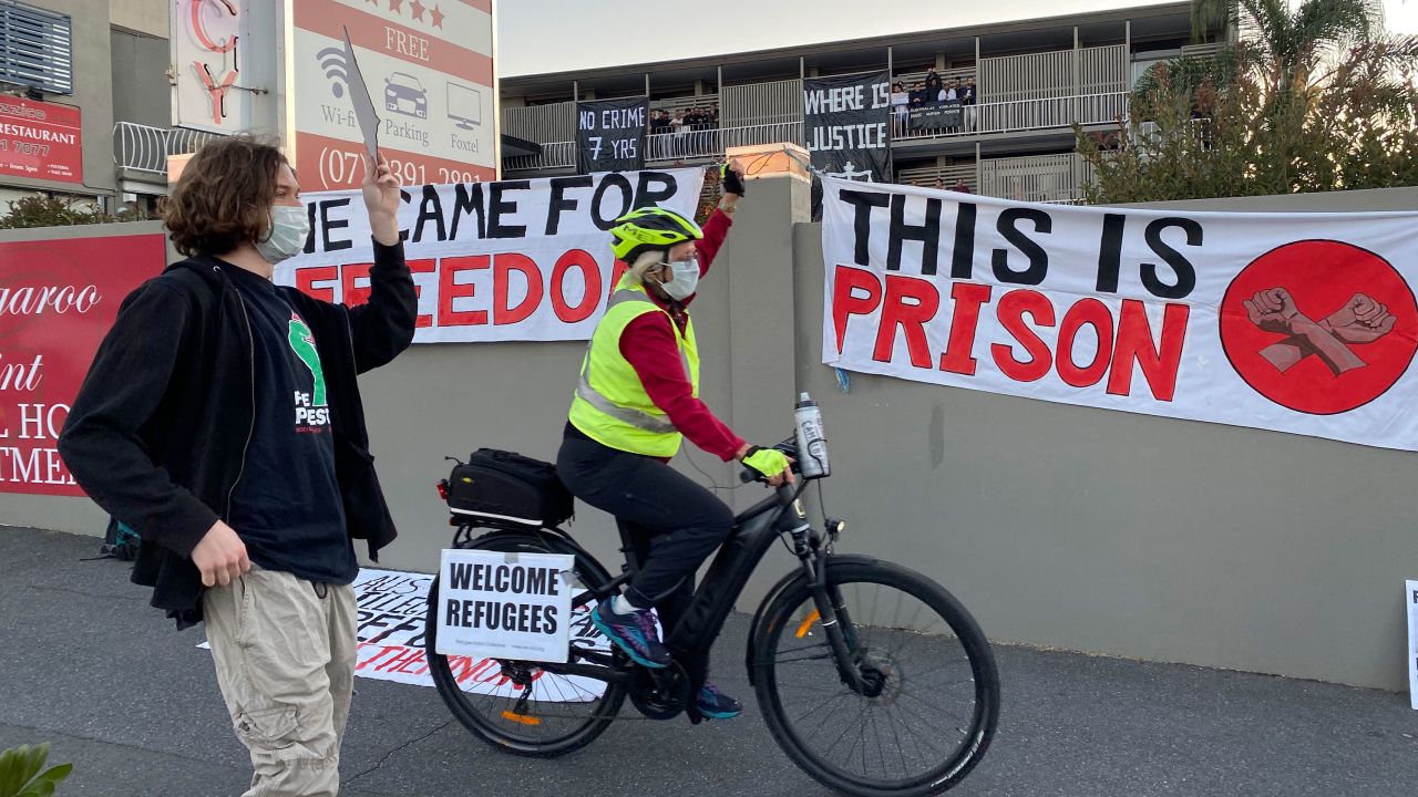 Protesters staged weekly protests that escalated into an occupation when security guards tried to remove a detainee.