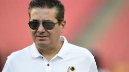 Washington Redskins owner Dan Snyder stands on the field before a preseason game between the Baltimore Ravens and Redskins at FedExField on August 29, 2019 in Landover, Maryland.