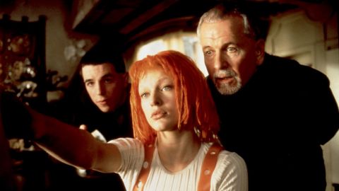 Milla Jovovich and Ian Holm in "The Fifth Element" (1997).  