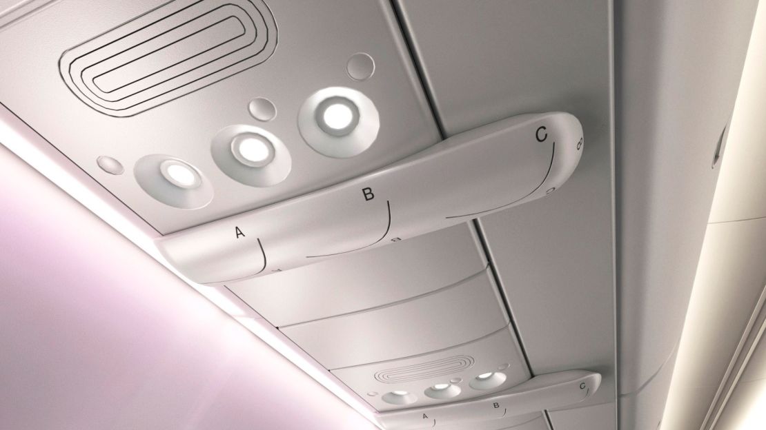 AirShield directly covers the air gaspers above passengers' seats.