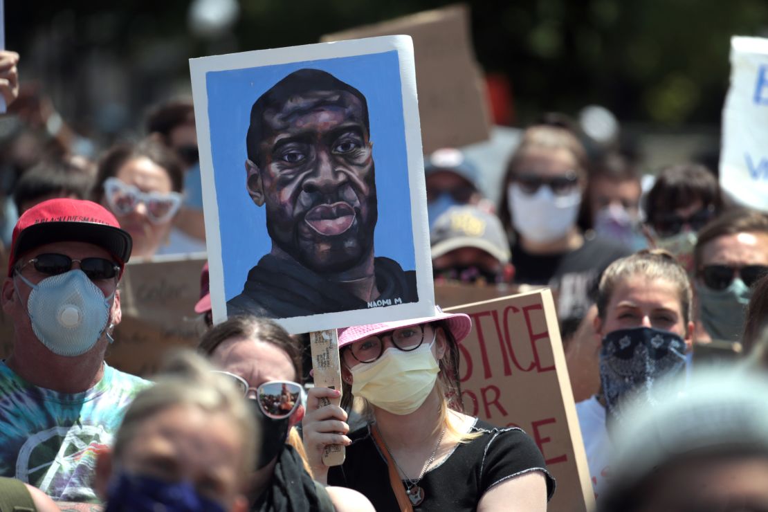 Demonstrators protest on May 31, 2020, in St. Paul, Minnesota, after the death of George Floyd.