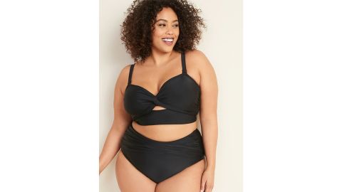 Twist-Front Underwire Plus-Size Swim Top