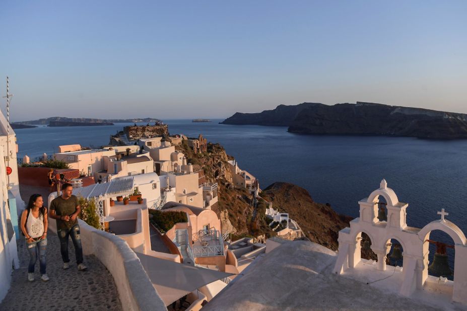 <strong>A chance to breathe: </strong>"My take is that within this catastrophe there will be winners," says Gill Rackham, who runs a restaurant on the island. "Santorini has been given a respite to breathe again... no crowds, no traffic jams... no cruise ships."