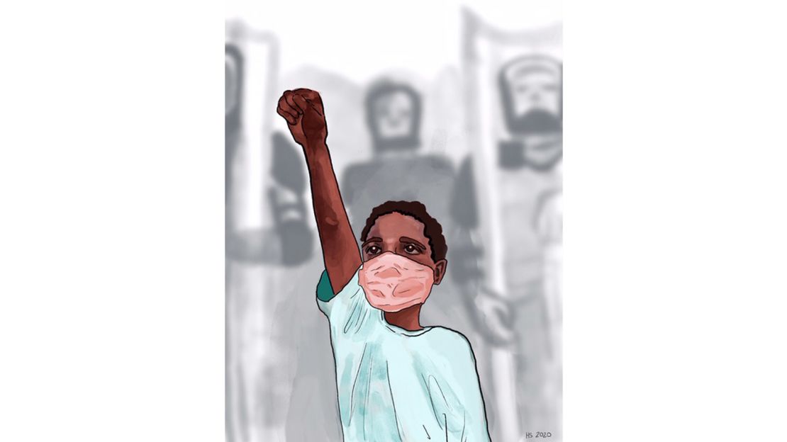 Harper Sussin, 15, chose to recreate Kai's image because "it represents the beauty and strength in the power that the youth has to change the world." (Courtesy Harper Sussin)