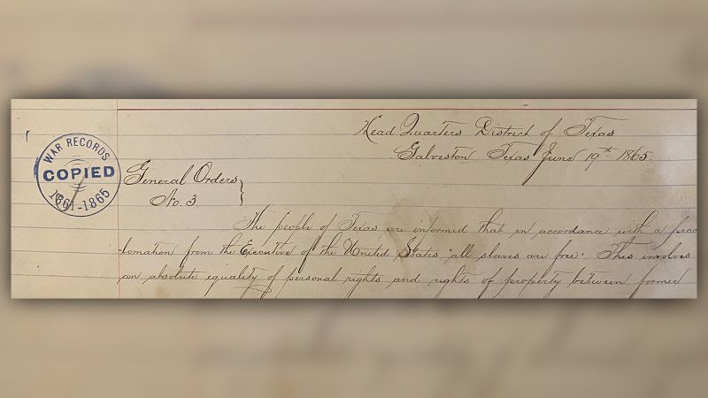 National Archives Unearths Original Handwritten Juneteenth Order | CNN