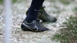 STOKE ON TRENT, ENGLAND - FEBRUARY 06:  Waterlogged pitch during the Barclays Premier League match between Stoke City and Everton at Britannia Stadium on February 6, 2016 in Stoke on Trentl, England.  (Photo by Clive Mason/Getty Images)