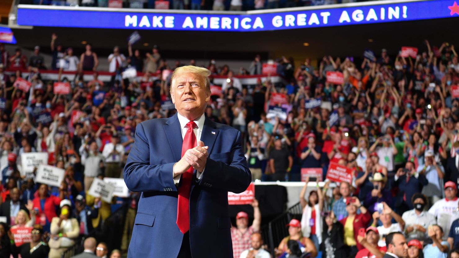 President Donald Trump arrives for a campaign rally at the BOK Center on June 20, 2020 in Tulsa, Oklahoma. 