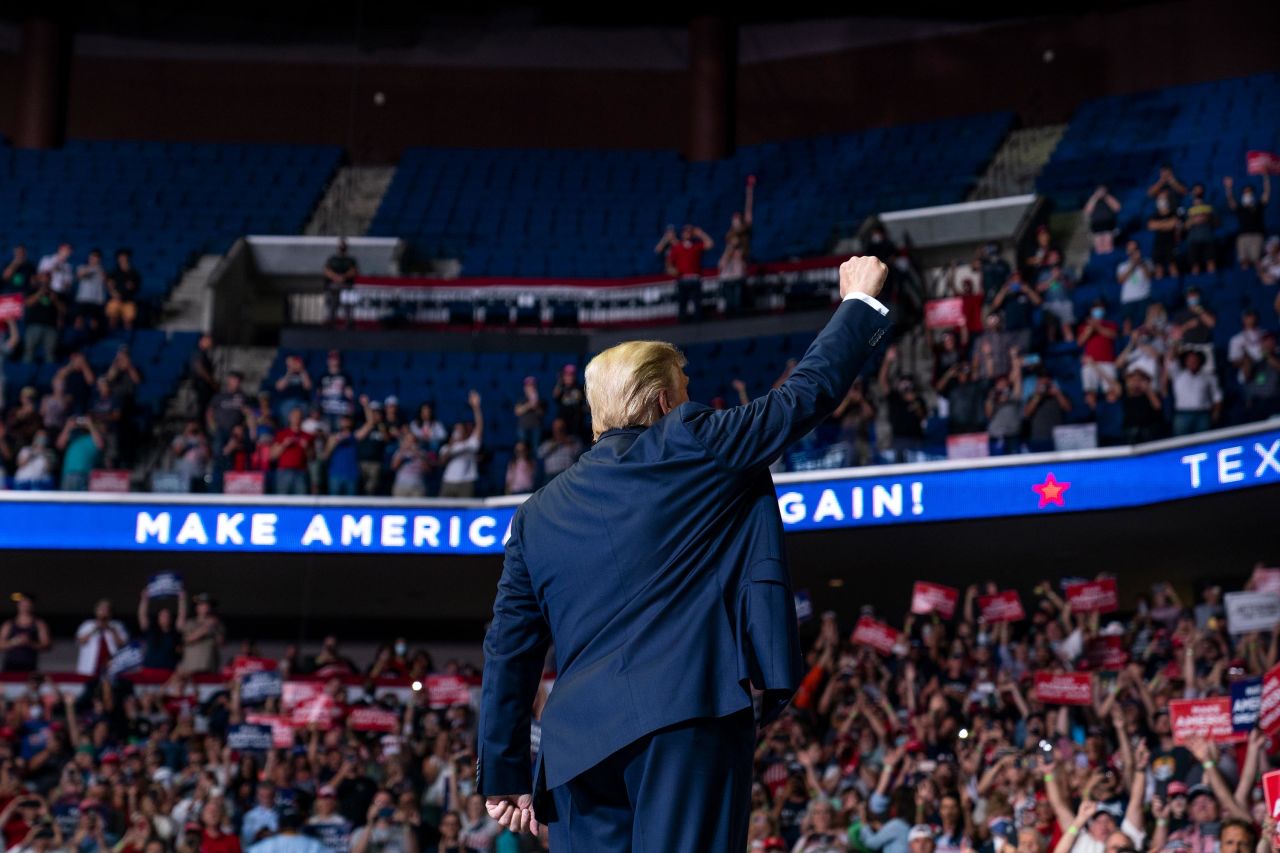 The President had hoped that the Tulsa rally would mark a triumphant return to the campaign trail more than 100 days after the coronavirus shut down the country. Recent national polls have shown Trump falling far behind Biden in head-to-head matchups.