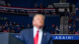 President Donald Trump supporters listen as Trump speaks during a campaign rally at the BOK Center, Saturday, June 20, 2020, in Tulsa, Okla. (AP Photo/Evan Vucci)