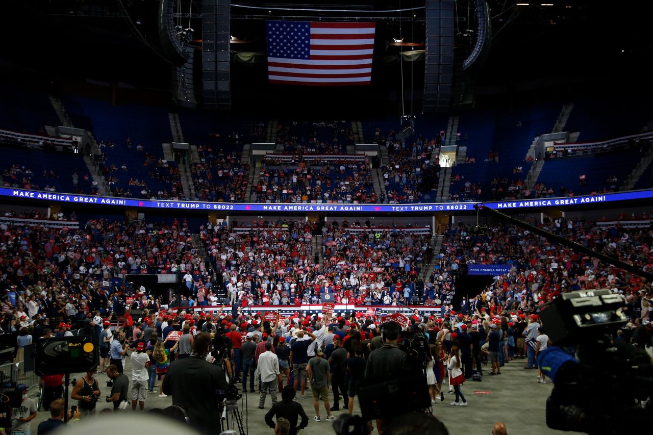 The crowd was <a href="https://www.cnn.com/2020/06/20/politics/tulsa-rally-trump/index.html" target="_blank">smaller than expected.</a> In the days leading up to Trump's rally, he and his allies ginned up expectations for a massive crowd with campaign officials telling CNN that more than a million people had registered to attend. One local official said they expected 100,000 to show up near the arena.