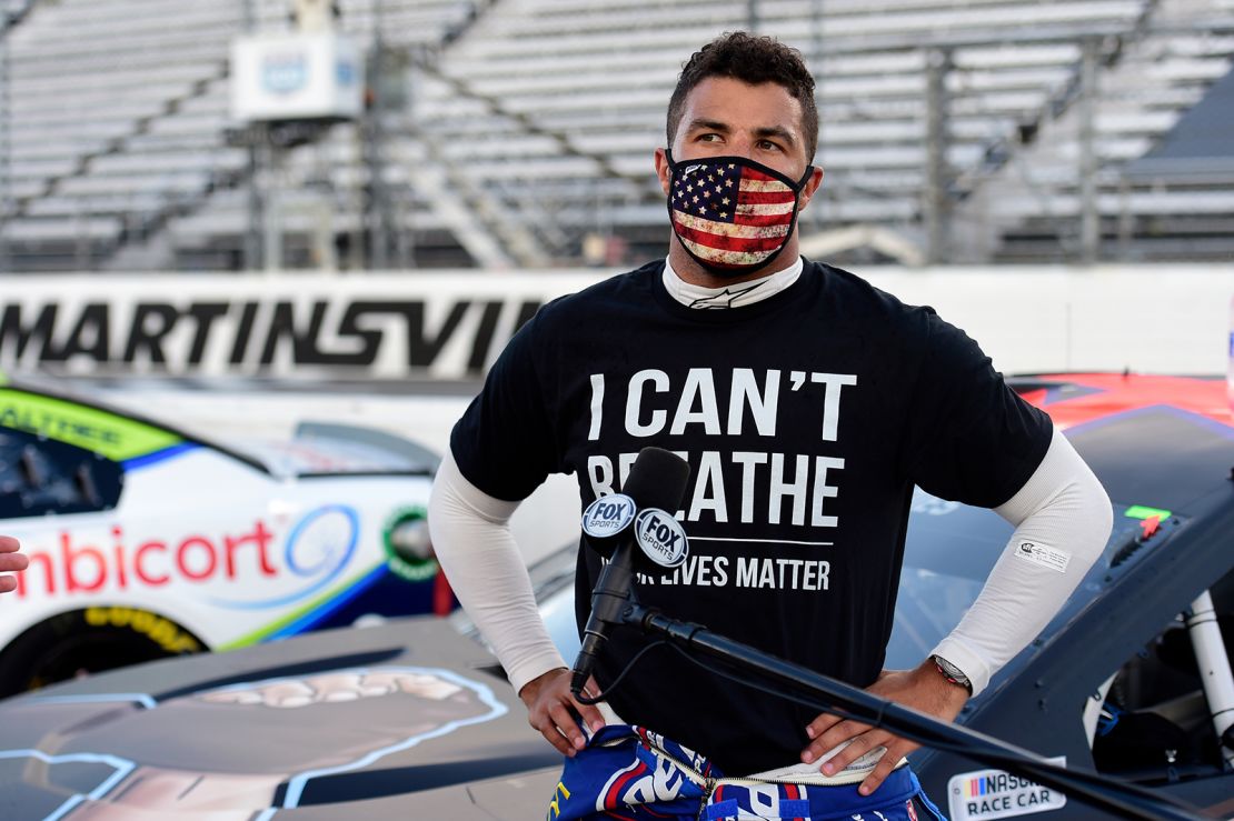 Bubba Wallace on June 10, 2020, in Martinsville, Virginia. 