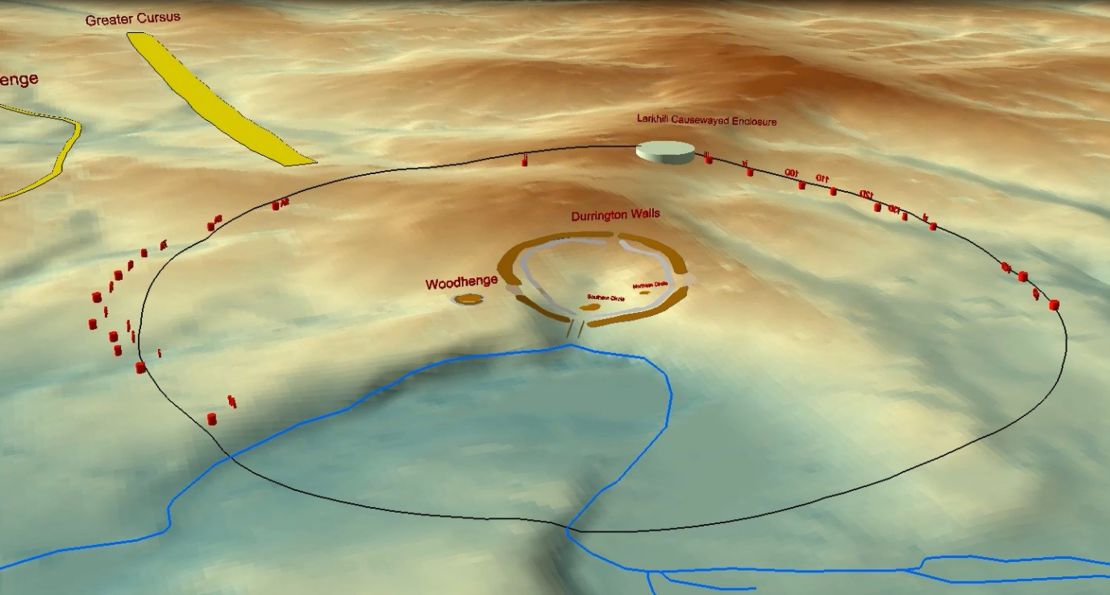 The shafts combined to make a circle more than two kilometers in diameter.