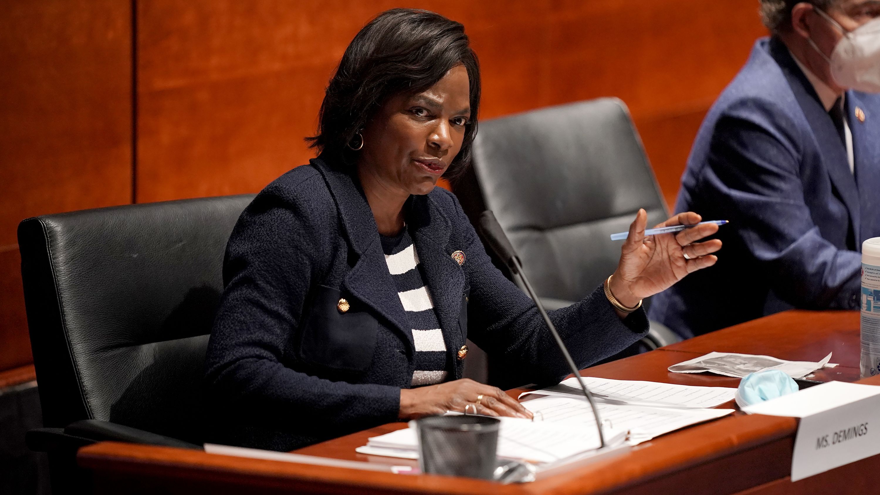 WASHINGTON, DC - JUNE 10:  U.S. Rep. Val Demings (D-FL) questions witnesses at a House Judiciary Committee hearing on police brutality and racial profiling on June 10, 2020 in Washington, DC.  (Photo by Greg Nash-Pool/Getty Images)