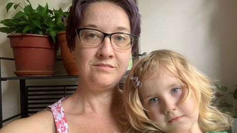 Bonnie Stone can't find work that would pay enough for her to afford day care for her daughter, Sable.