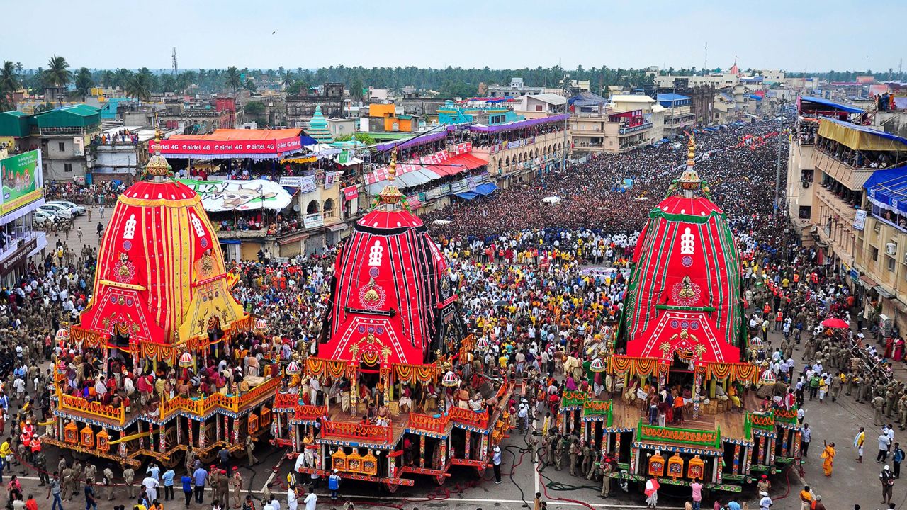 The Rath Yatra celebration in Puri, Odisha, on June 25, 2017.