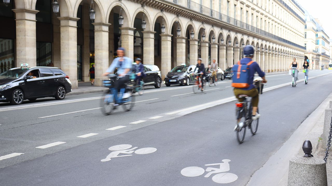 Some streets are turned into temporary bike lanes as an alternative to public transportation.