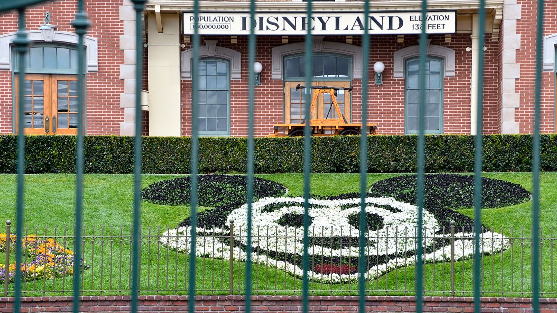The center gate at the entrance to Disneyland was shut on this photo from March 16. And for now, it's going to remain that way.