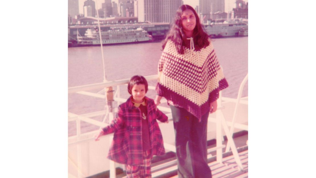 Padma Lakshmi and her mom, Vijaya Lakshmi, shortly after she immigrated to the United States from India.
