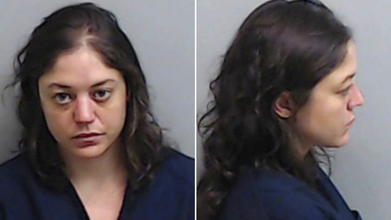 Arson suspect Natalie White is seen in booking photos taken Tuesday.