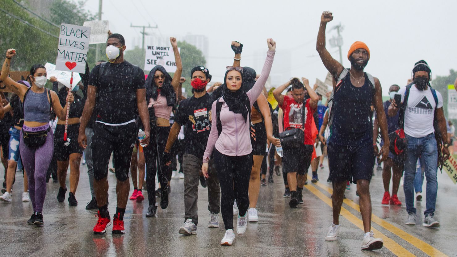 Alaa Massri took part in the Miami protest earlier this month.