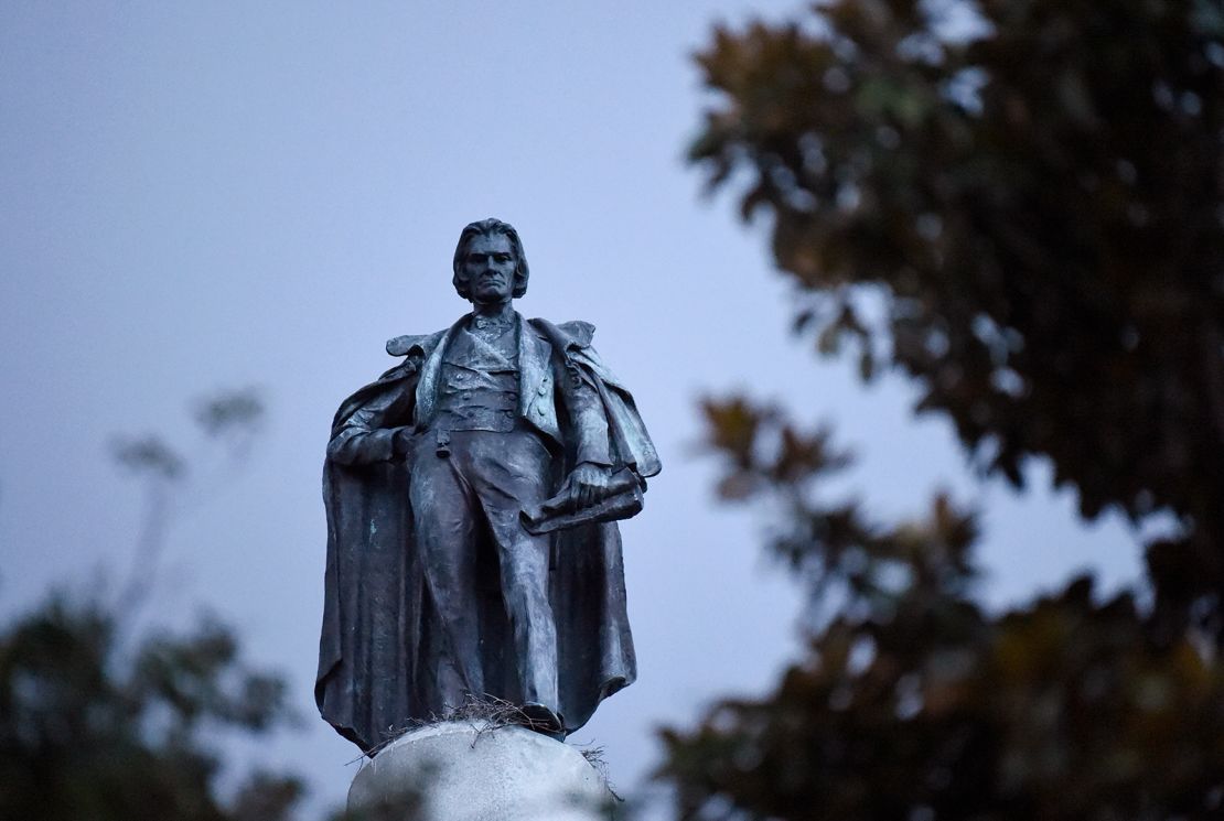 The100-foot monument to former U.S. vice president and slavery advocate John C. Calhoun in Charleston, S.C.