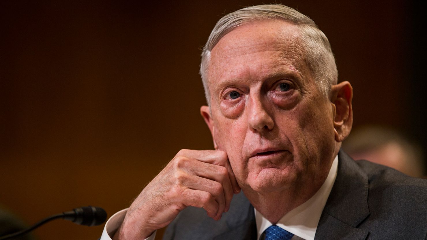 Former Secretary of Defense Jim Mattis, seen here in May 2018, recently appeared in a PSA to urge people to wear masks.