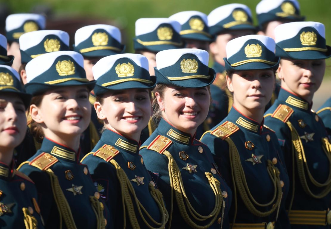 Parade formations prior to the march through Moscow's Red Square.