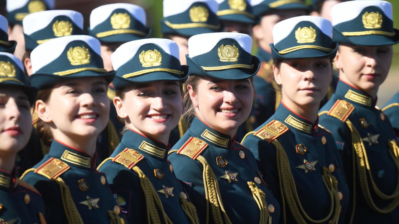Parade formations prior to the march through Moscow's Red Square.
