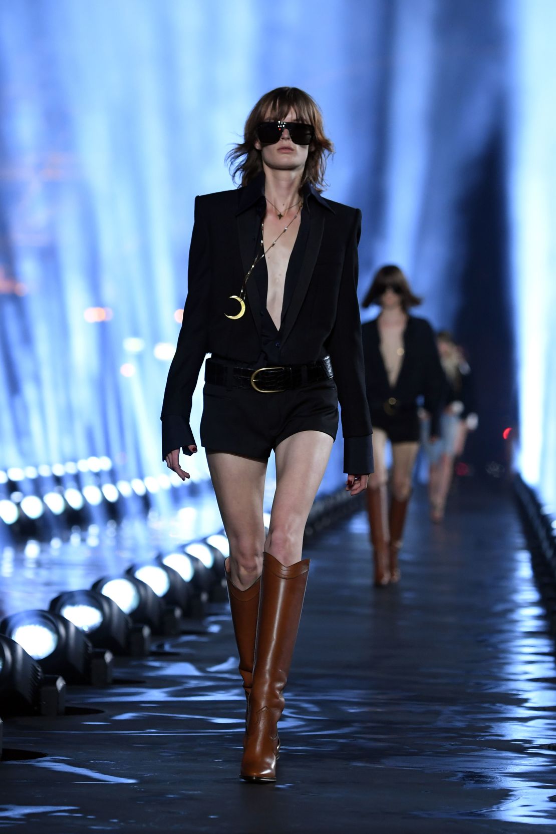 A model walks the runway during the Saint Laurent Womenswear Spring-Summer 2020 at Paris Fashion Week last September.