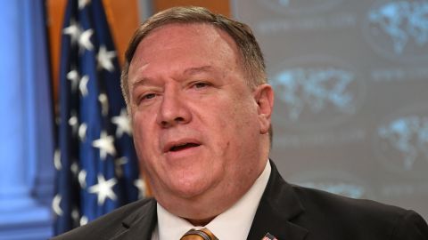 Secretary of State Mike Pompeo speaks during a news conference at the State Department in Washington on June 24, 2020.