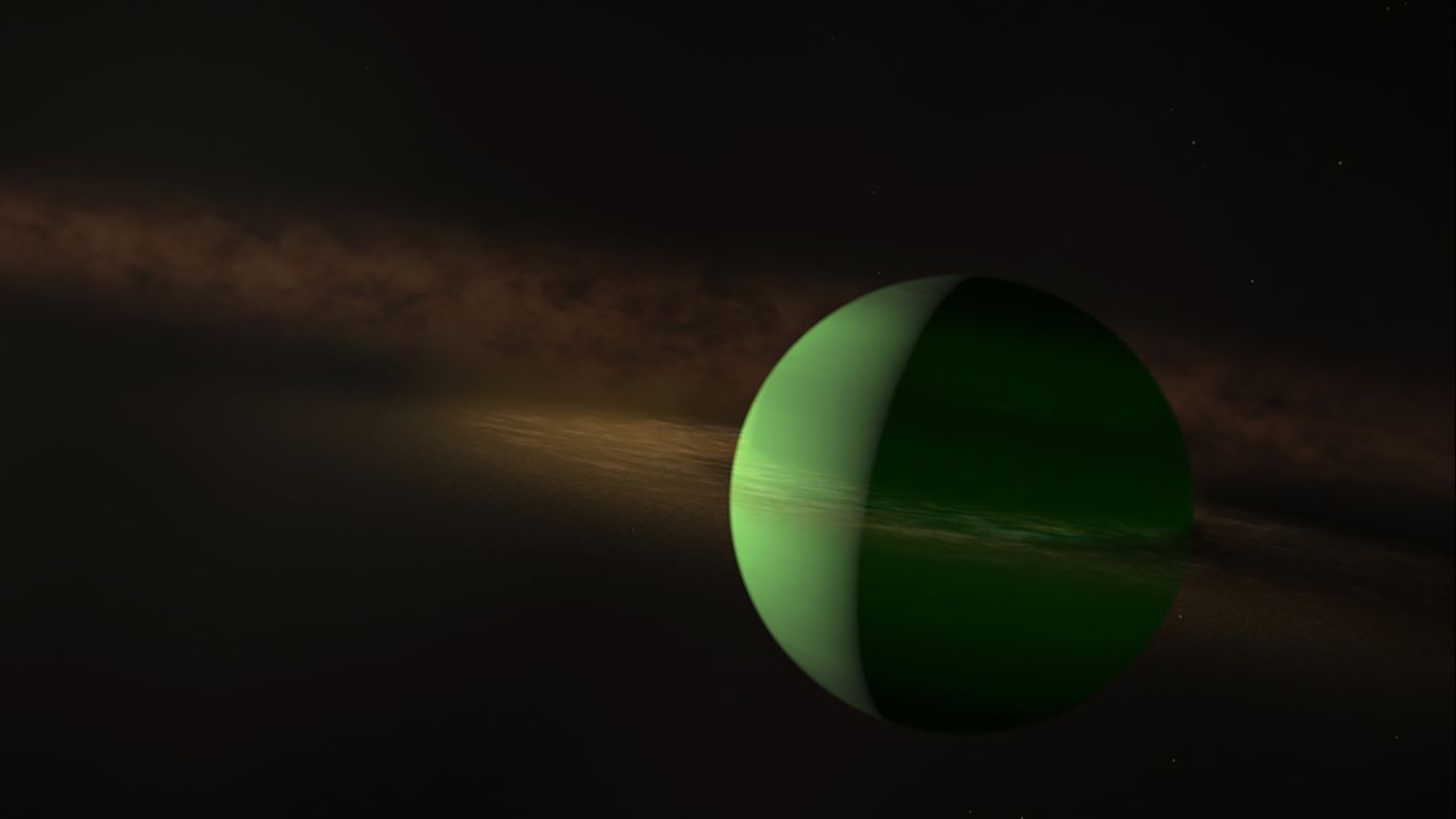 The newly discovered exoplanet AU Mic b is about the size of Neptune.