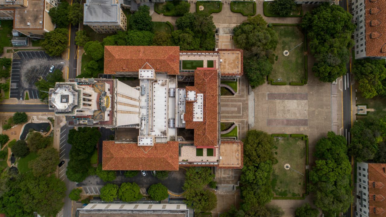 Mar 29, 2020; Austin, TX; USA; The University of Texas campus is quiet on Sunday March 29, 2020, since it was closed due to the coronavirus pandemic. Mandatory Credit: Jay Janner/Austin American-Statesman via USA TODAY NETWORK