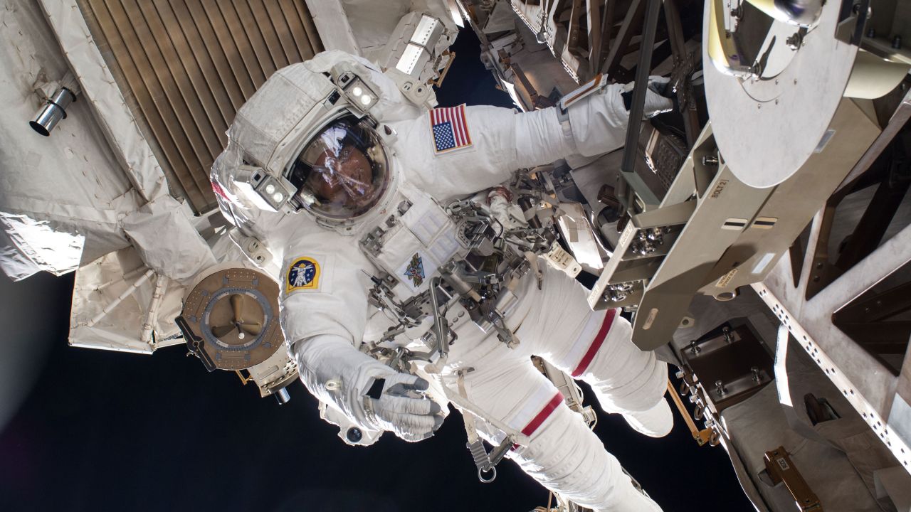 Cassidy is pictured in July 9, 2013, during a six-hour, seven-minute spacewalk.