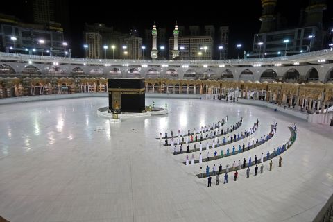 People worship at the Kaaba, Islam's holiest shrine, at the Grand Mosque complex in Mecca, Saudi Arabia, on June 23. Saudi Arabia has announced it will hold a <a href="https://www.cnn.com/2020/06/22/middleeast/hajj-pilgrimage-saudi-arabia-coronavirus-intl/index.html" target="_blank">"very limited" Hajj celebration</a> this year.