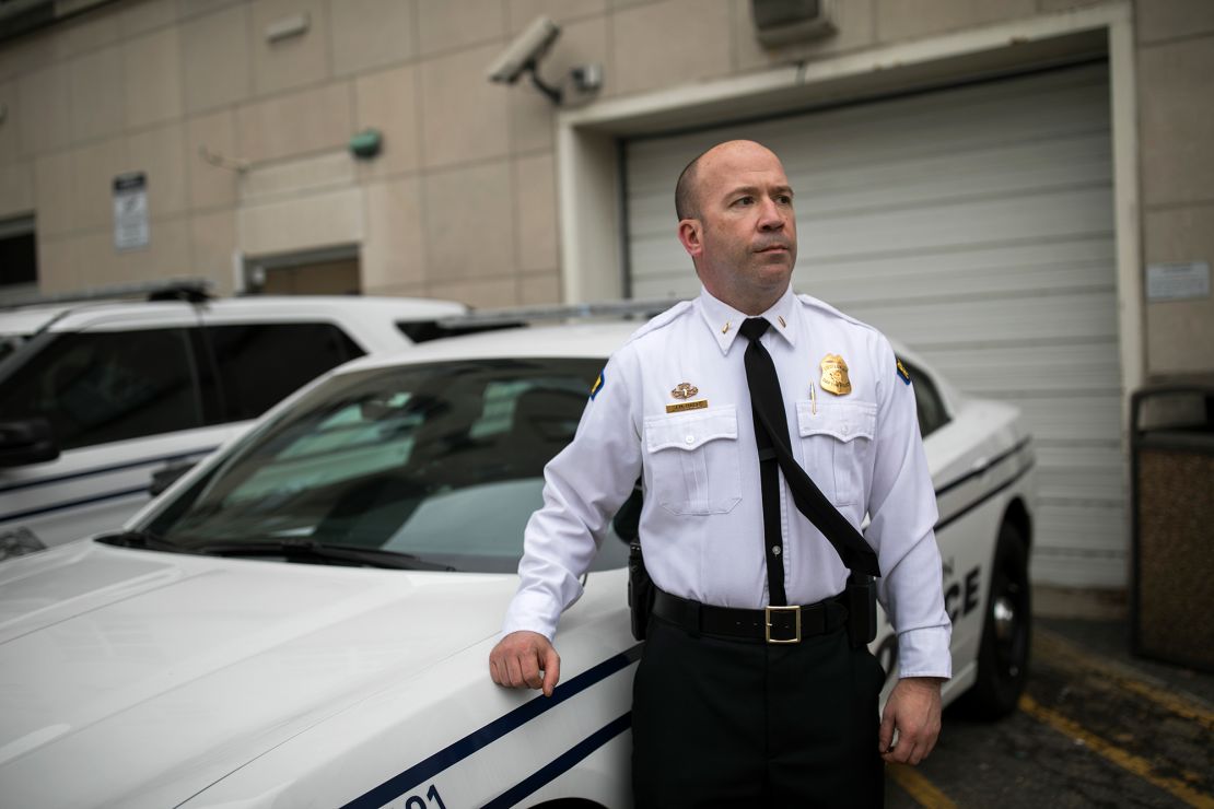 Lieutenant Jason Hall, photographed in March, says the Dayton Police Department repeatedly made security recommendations to dollar stores in the area but many of those recommendations were ignored.