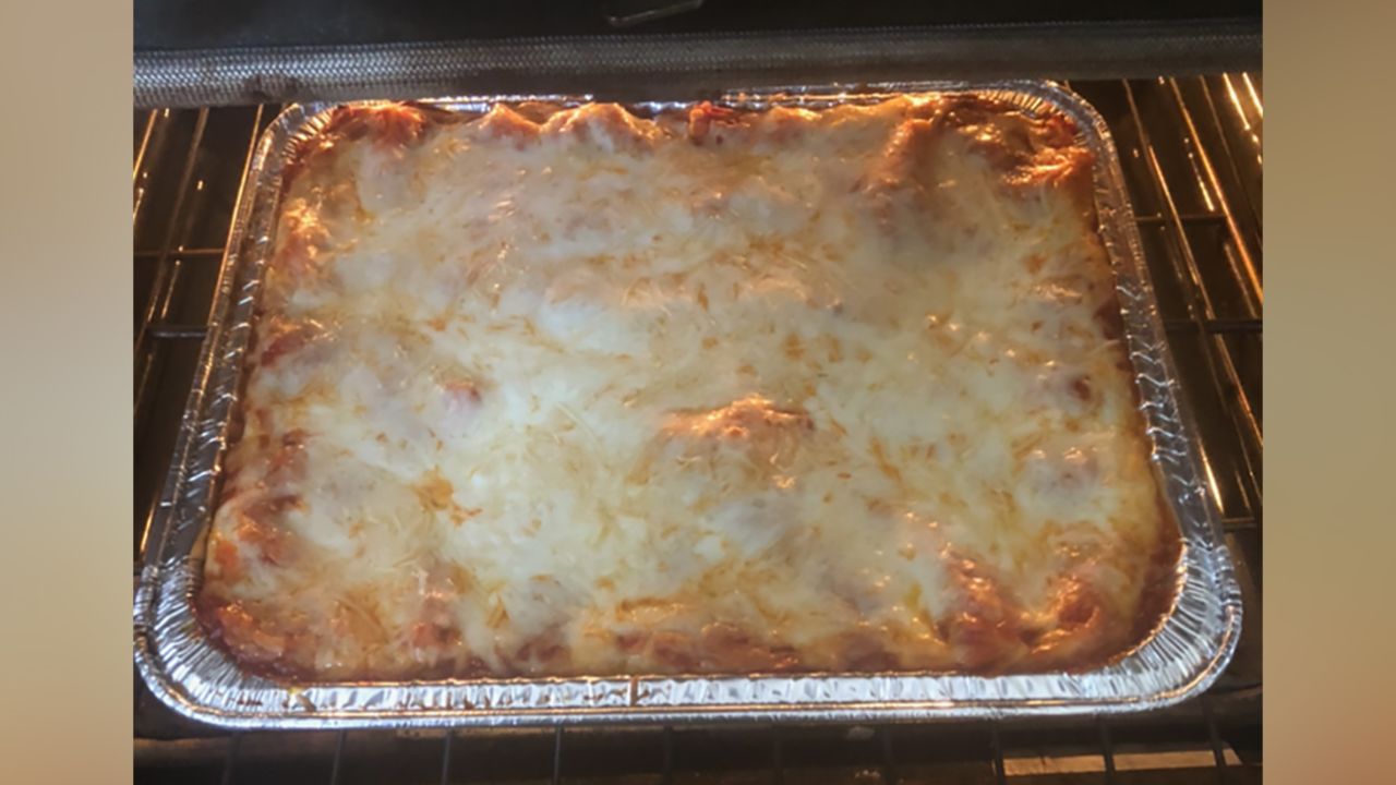 Michelle Brenner's lasagna ready to eat