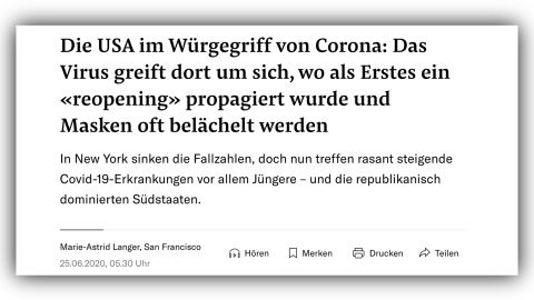 02 international coronavirus headlines NZZ
