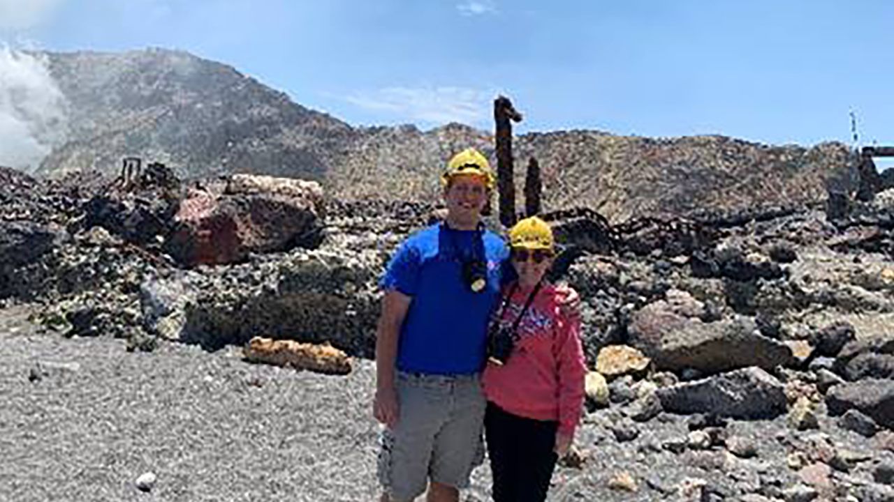 Matthew Urey and Lauren Barham went to the White Island volcano on their honeymoon.
