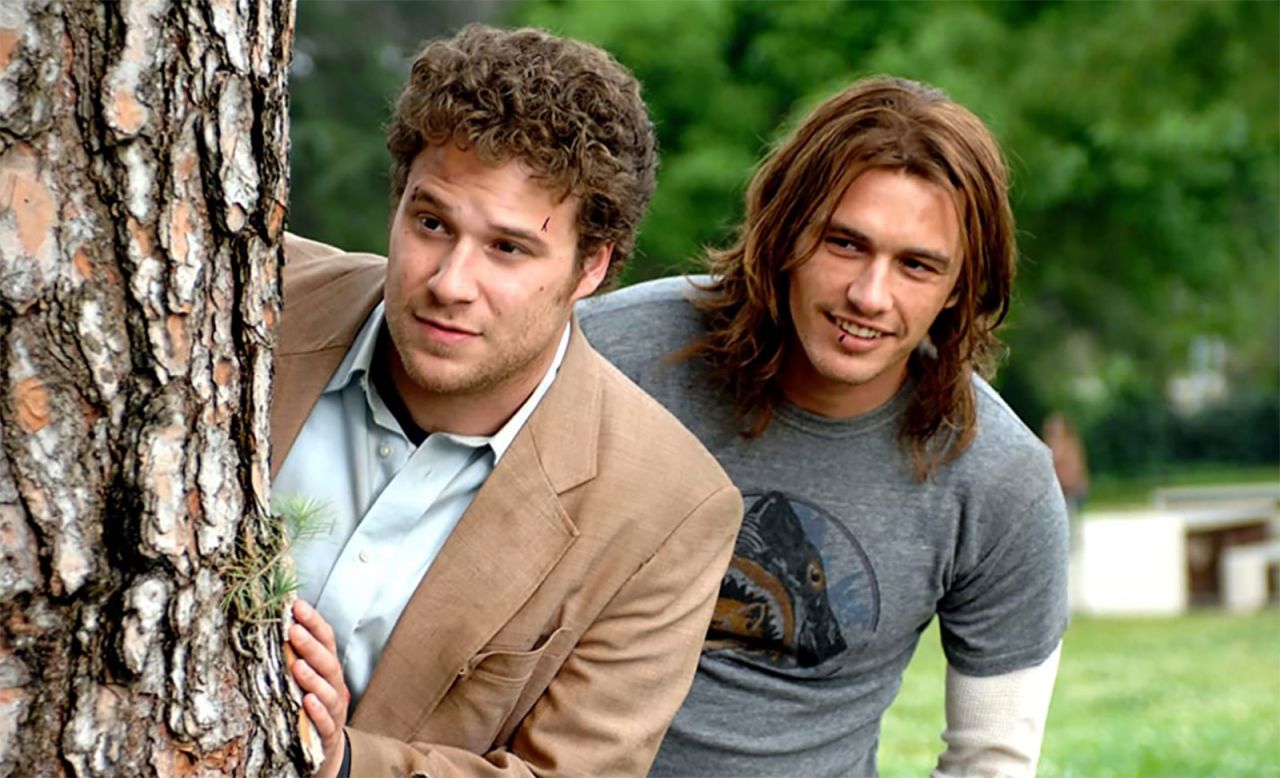 <strong>"Pineapple Express"</strong>: Judd Apatow directs this tale that follows a pair (Seth Rogan and James Franco) as they reach the top of the hit-list when one witnesses a mob murder and drags his buddy into a crazy flight from mobsters bent on silencing both of them permanently. <strong>(Amazon Prime)</strong>