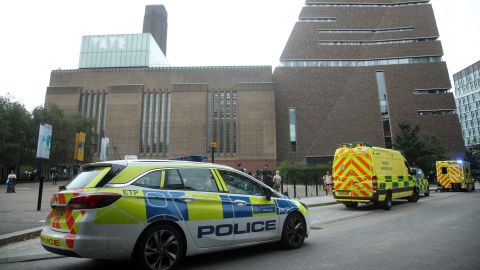 Emergency crews attended the scene at the Tate Modern art gallery following the incident on August 4, 2019.