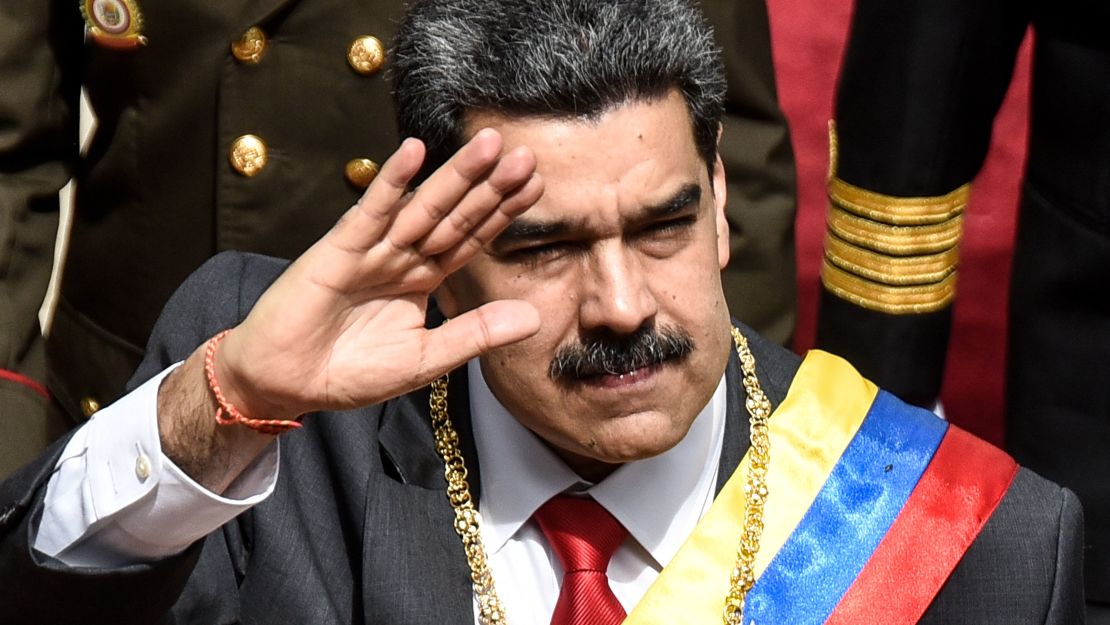 Venezuelan President Nicolas Maduro arrives to his annual address to the nation at the National Constituent Assembly on January 14.