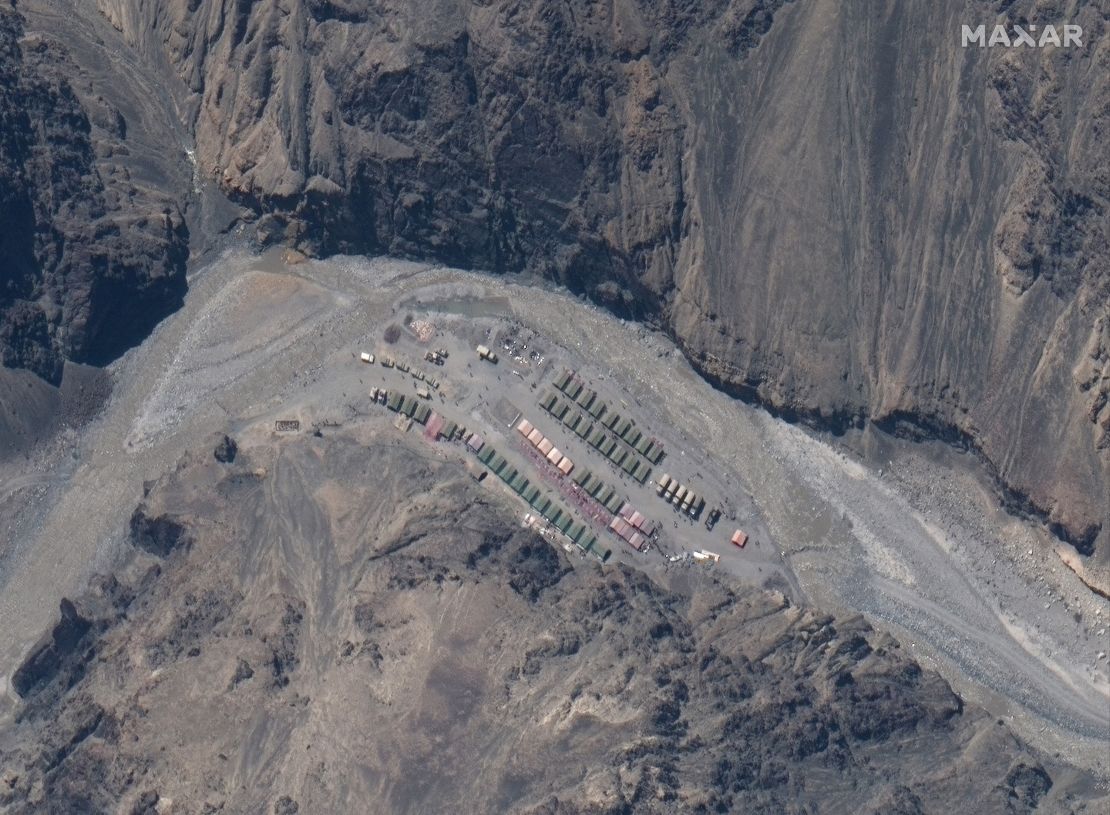 A Chinese camp in the Galwan Valley in the Aksai Chin.